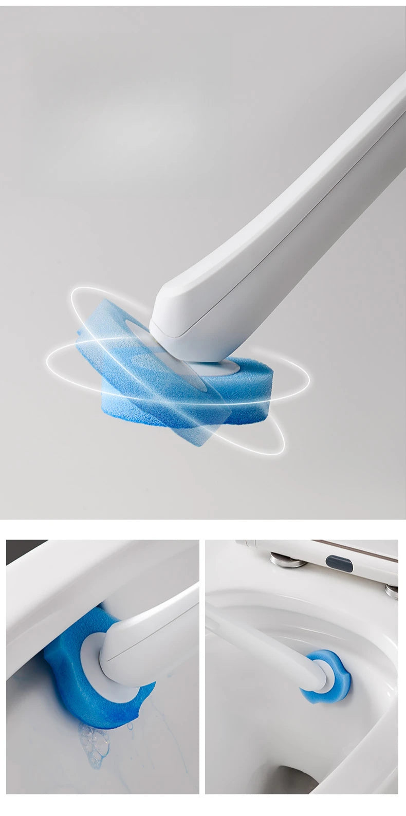 Wall-Mounted Disposable Toilet Brush Cleaner Kit (8/16 Refills)