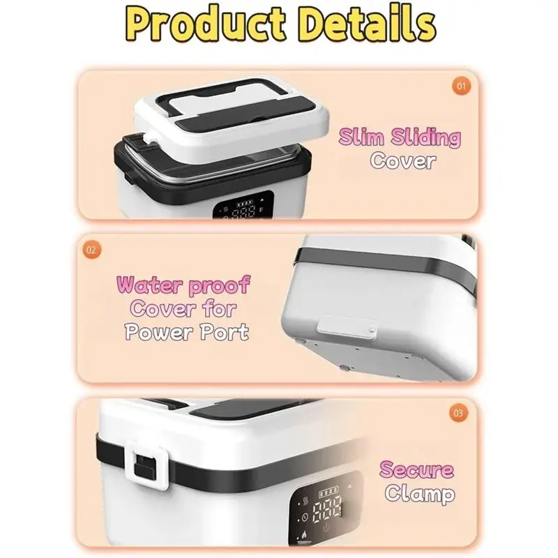 Portable Cordless 1L Electric Lunch Box
